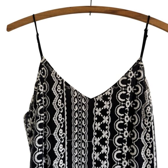 ELINE Black White Embroidered Lace Evening Party Maxi Dress Size Small - Picture 2 of 9